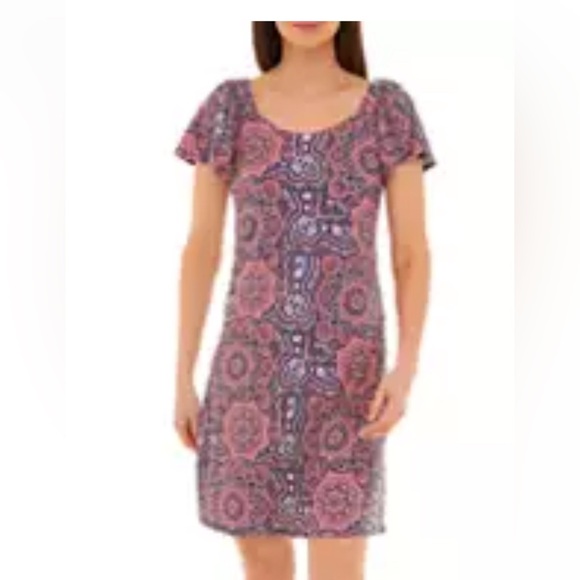 Signature by Robbie Bee Dresses & Skirts - Robbie Bee Print Paisley Dress With Elastic on Shoulders